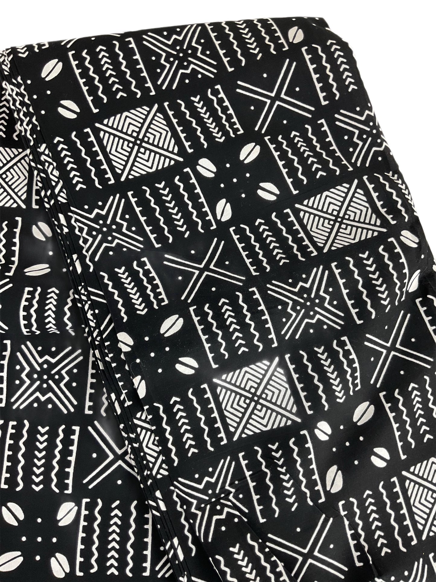 African Fabric/African Prints/Ankara Fabric/Black and White Fabric/African Wax/CK45