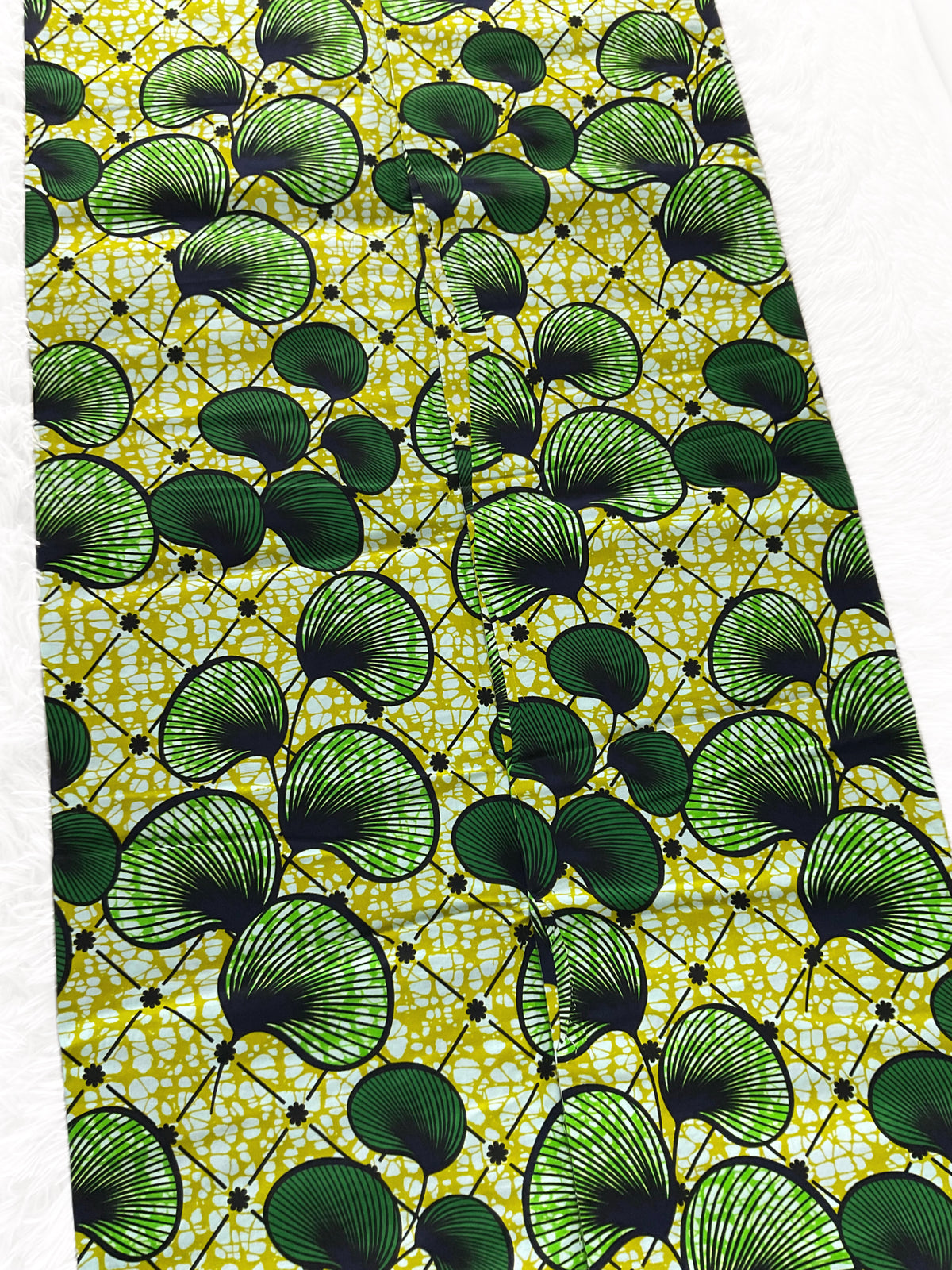 African print Fabric/Ankara Fabric-Green Color/African Wax Print/100% Cotton Fabric/African Textile//KM57