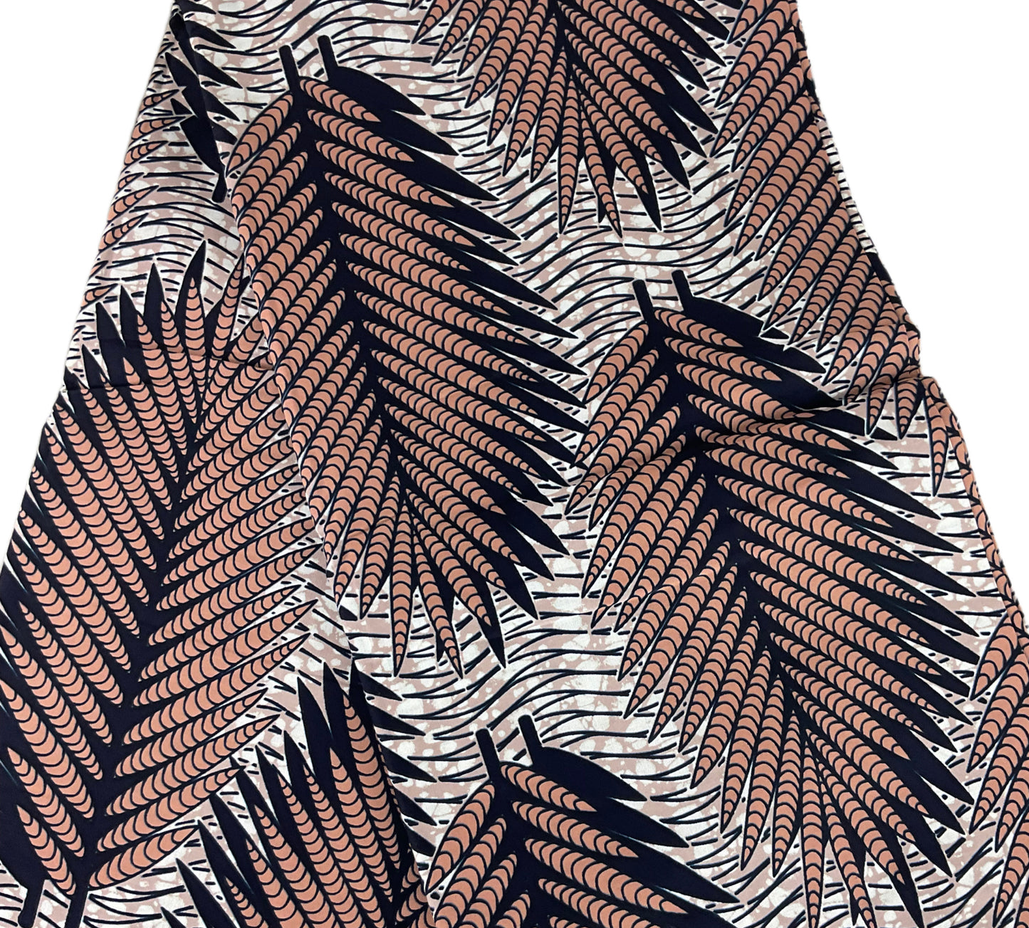 Quality African Print Fabric/Ankara Fabric 6 Yards/Cotton Fabric Per Yard/KM57R/Brown White Color