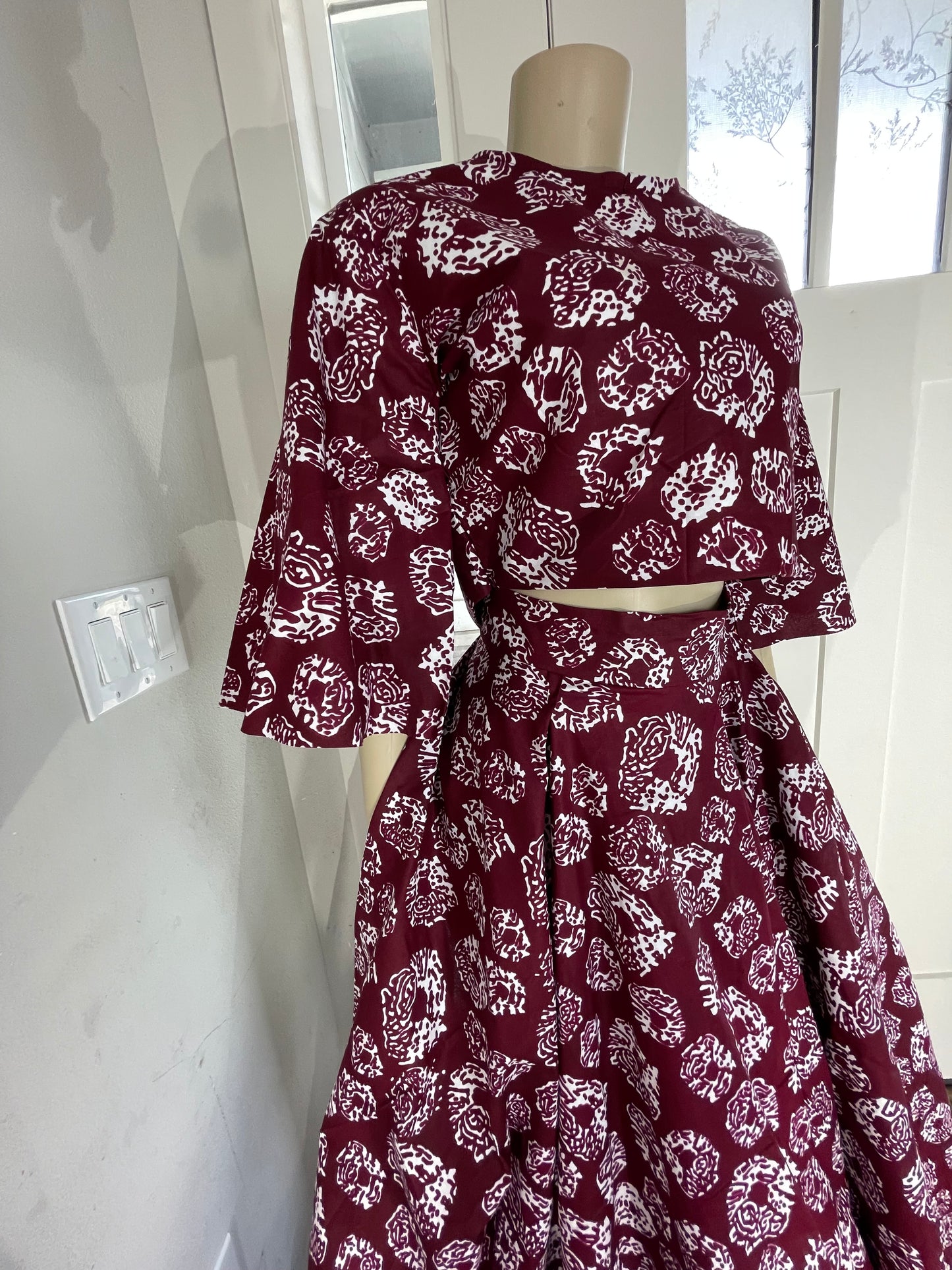 African Dress/Ankara Crop Top and Skirt/