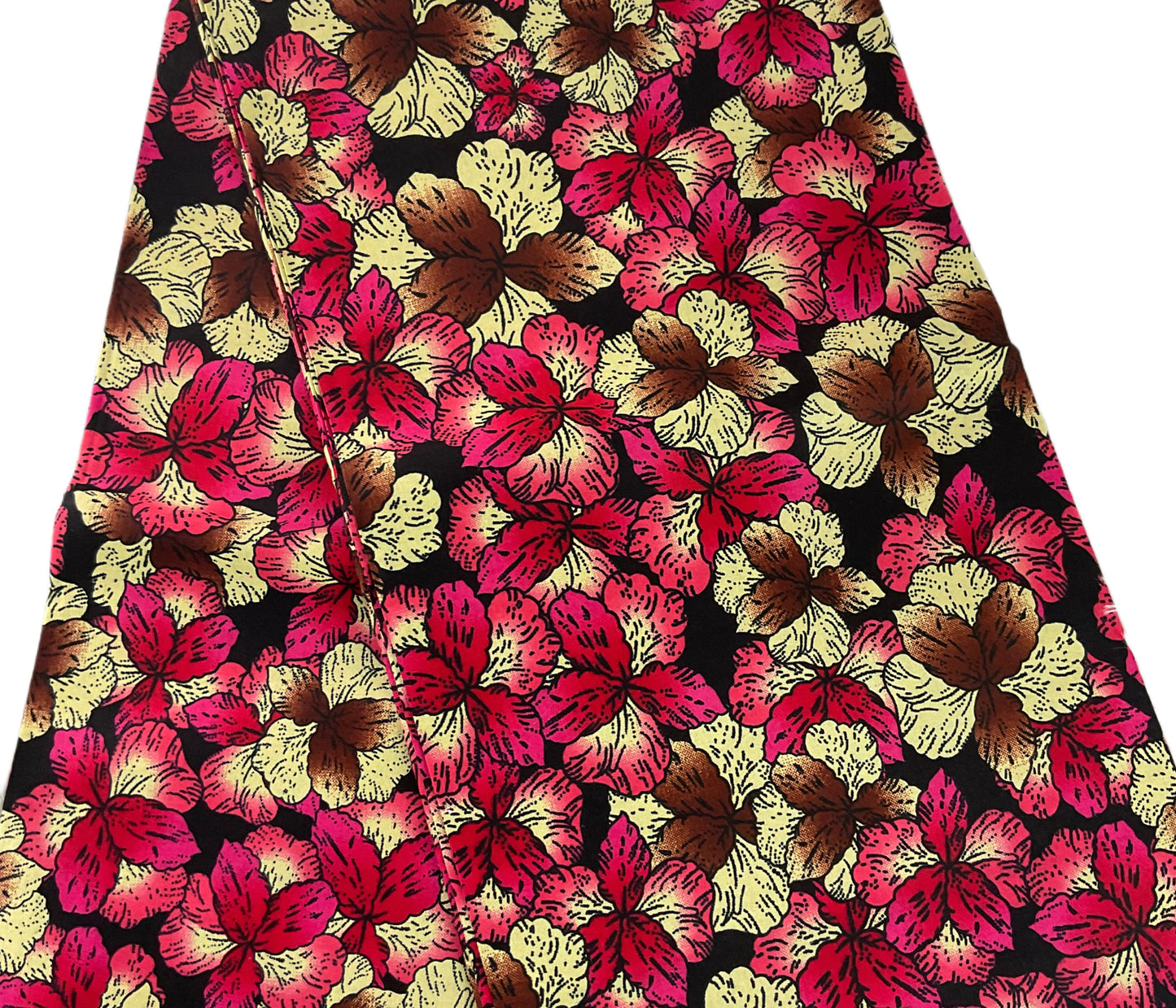Pink Brown African Print Fabric/Ankara fabric 6 Yards/Cotton Fabric Per Yard/KM57R