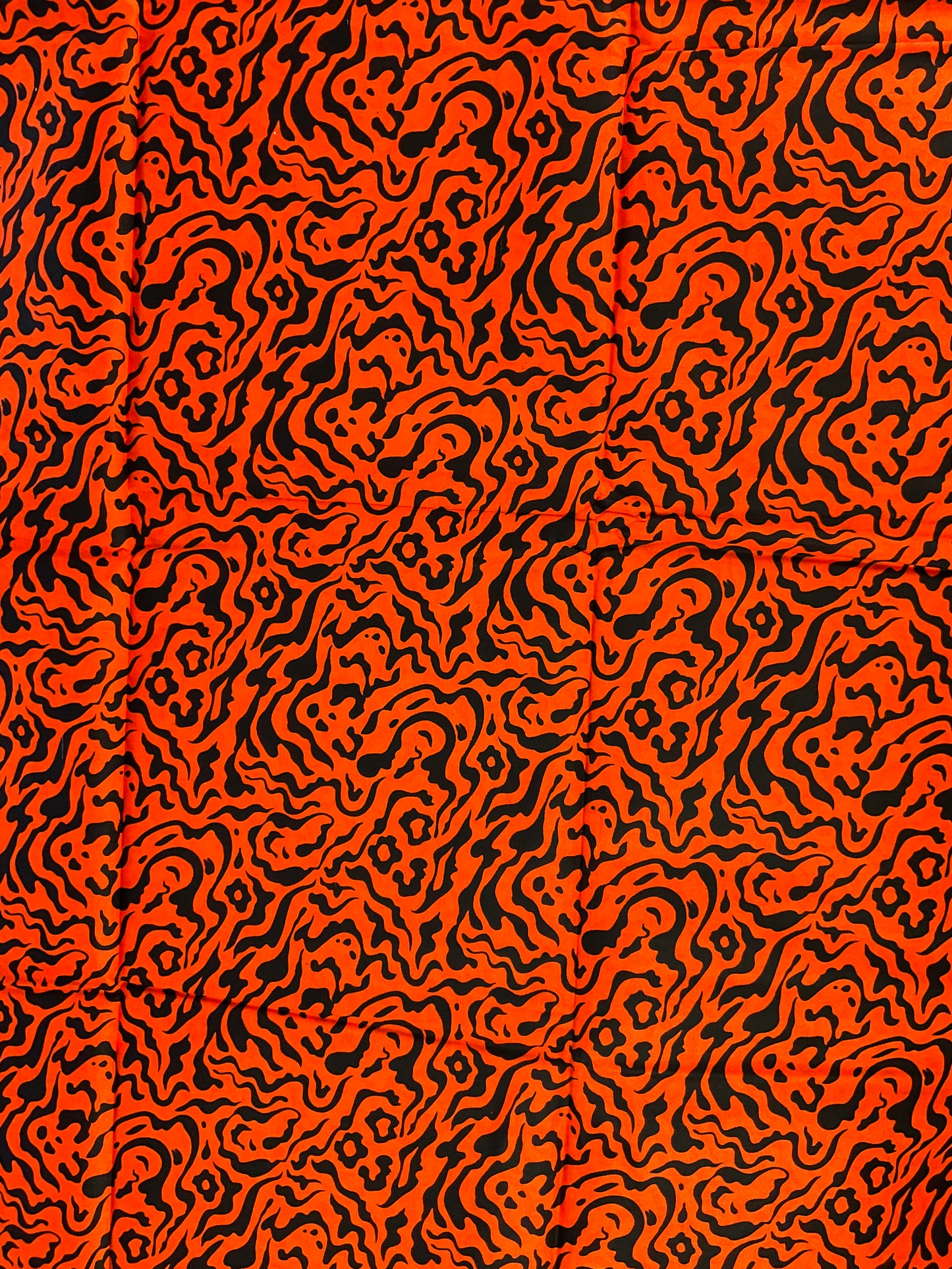 Ankara fabric/African fabric/Ankara fabric/Danshiki fabric/African print/Ankara fabric for dress/ African textile for crafts/Orange and Black Ankara/KM72