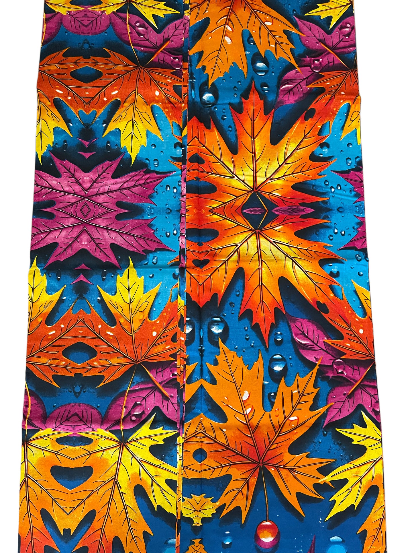 African Fabric/Ankara-Blue Oink Yellow Color/African Wax Print/100% Cotton /KM57/
