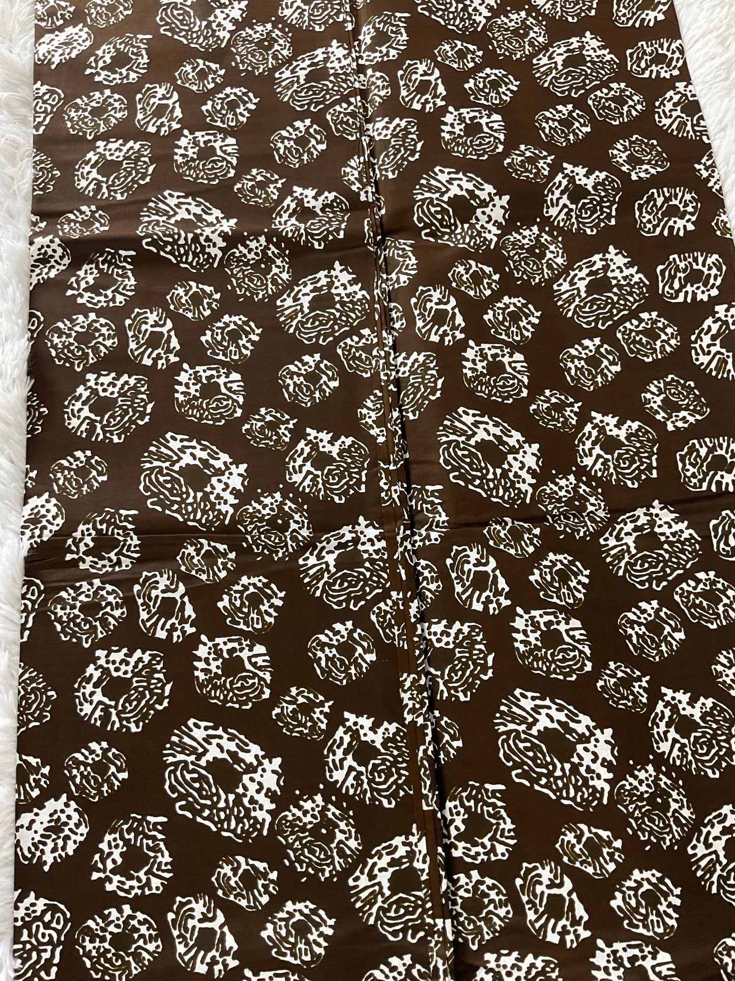 African fabric/Ankara fabric/Wax Print/Mud cloth Fabric/African Print/Kente/Brown and Cream Ankara Fabric.