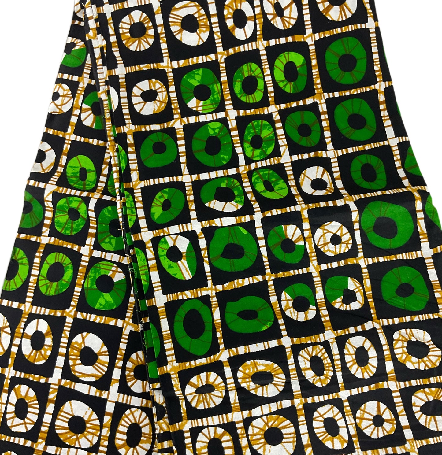 Green and Black African Print Fabric/Ankara Fabric Per Yard/100% Cotton Fabric/KM8A