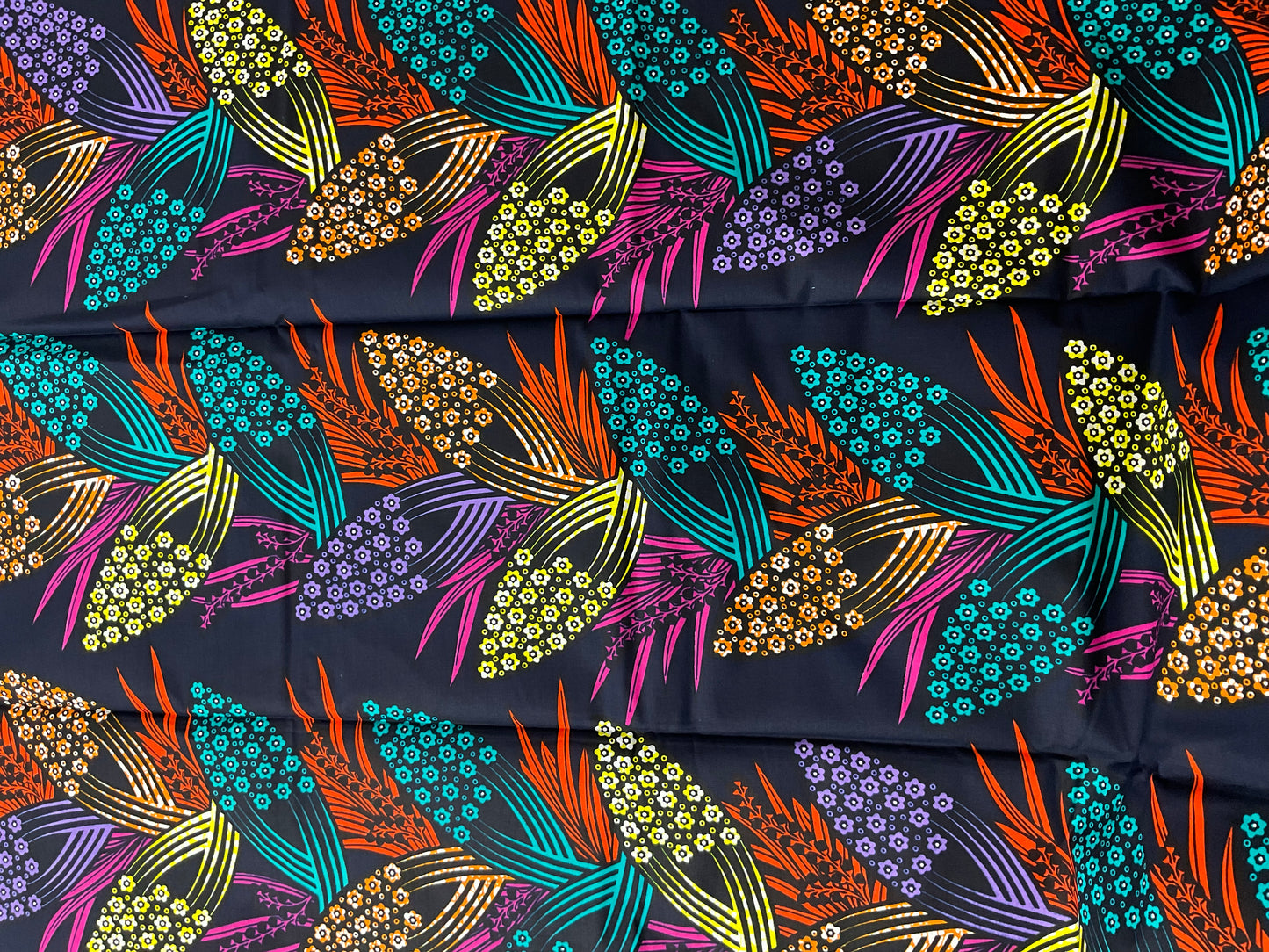 African fabric/Ankara fabric/Ankara fabric/KM109/African Print/African Wax/Teal,Orange and Pink Ankara