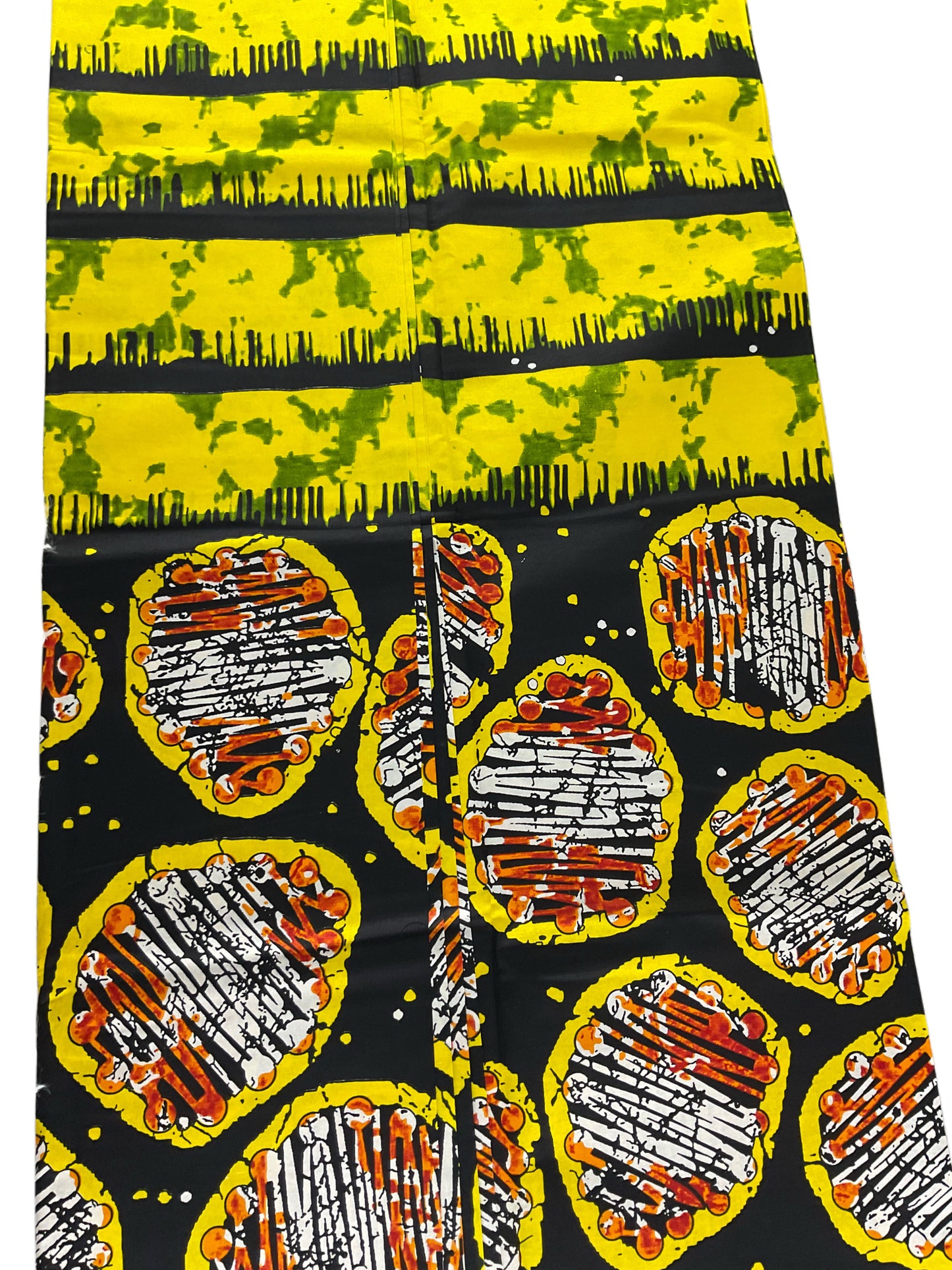 African fabric/Ankara-Yellow and Black Color/Ankara fabric for dress/African Print/KM57/100% Cotton Fabric