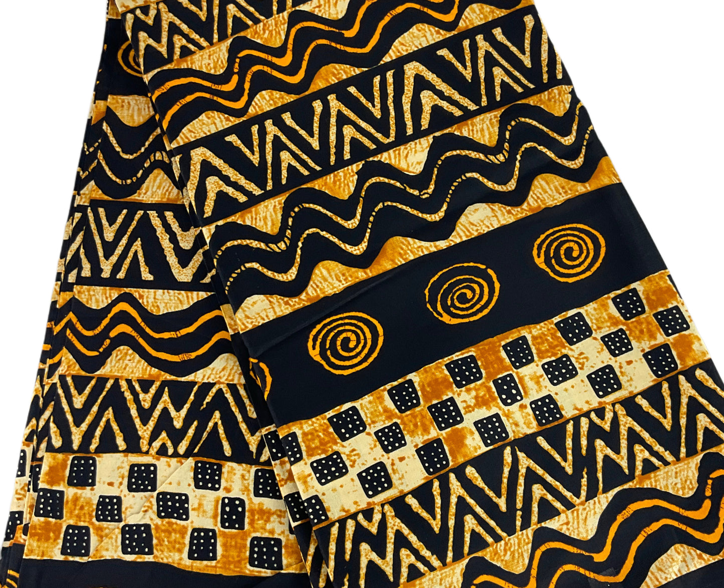 African Print Fabric/Ankara Print 6 Yards/Tribal Print Black Gold By The Yard/ KM10k