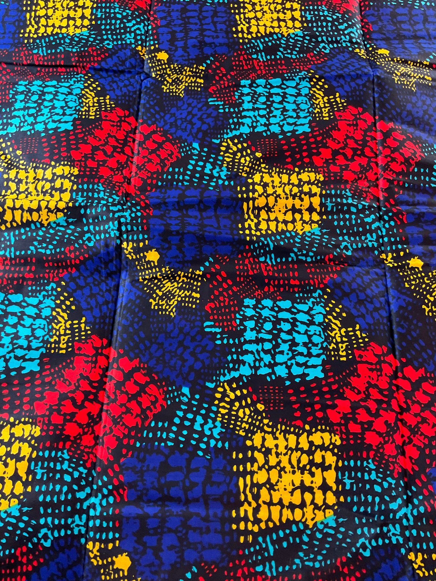 African fabric/Ankara fabric/Ankara fabric/KM109/African Print/African Wax/Blue and Yellow Ankara
