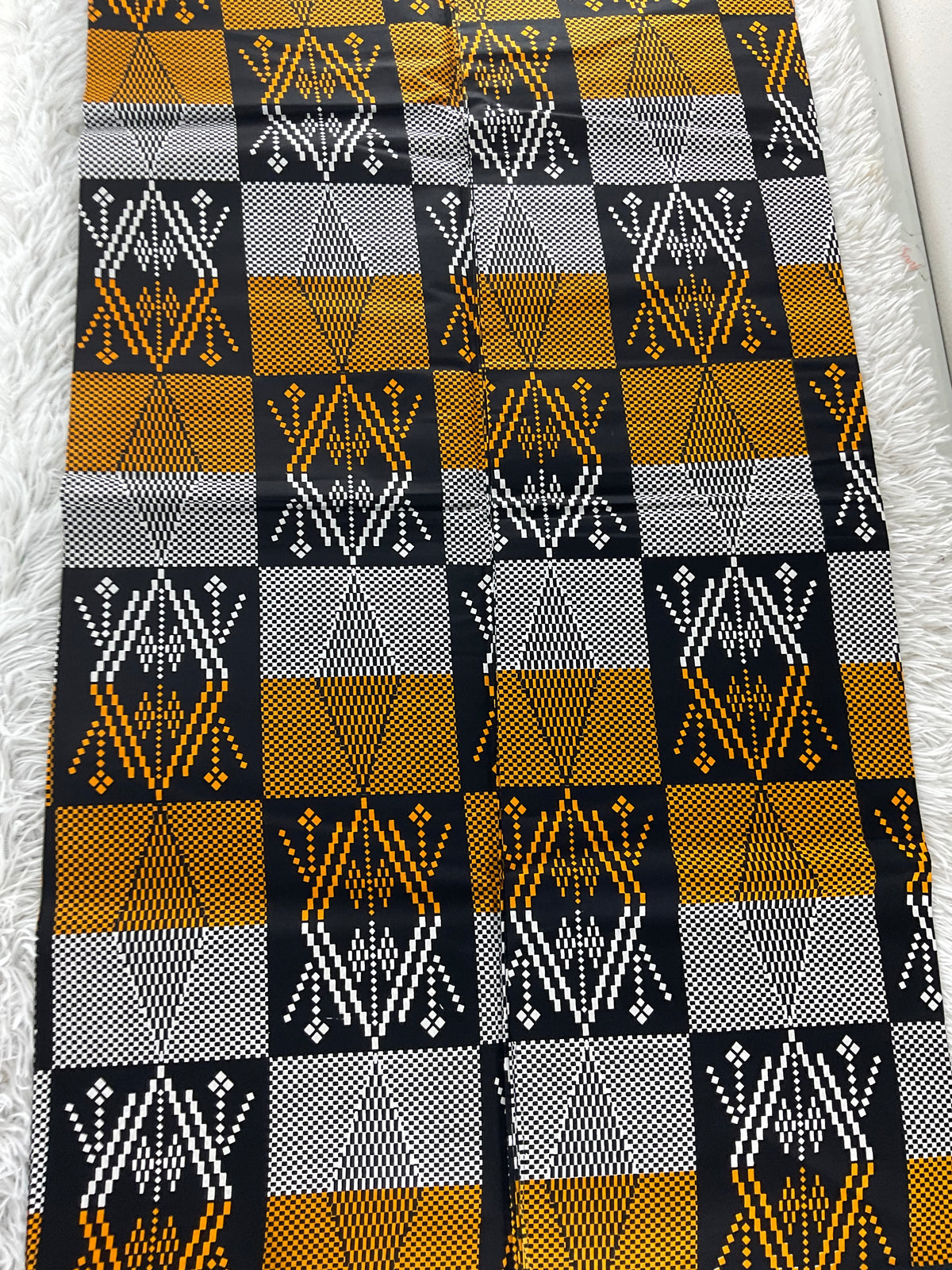 /African print fabric/African clothing/Danshiki fabric/Black Gold White Color fabric/KM115