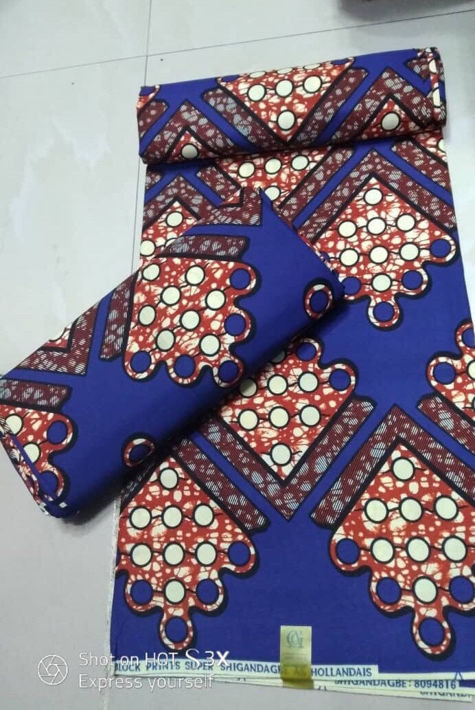 Blue and brown African fabric/ African fabric per yard/ African prints for craft/ African fabric for aparrels/ African fabric /MK162