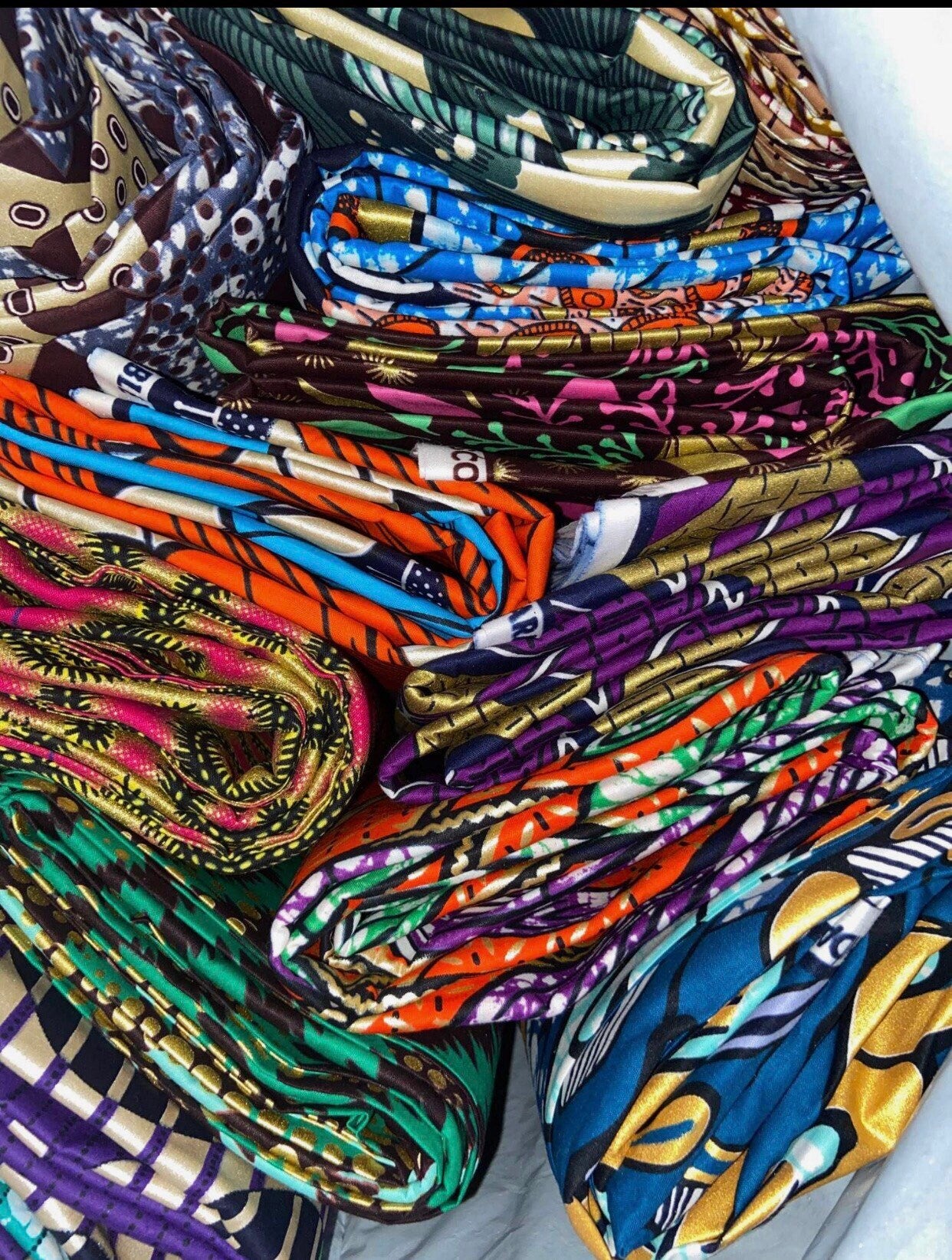 African Scrap fabric /African prints/ Ankara fabric/ African wax/Hollandais/Green and red African fabric/ African fabric 6 yards