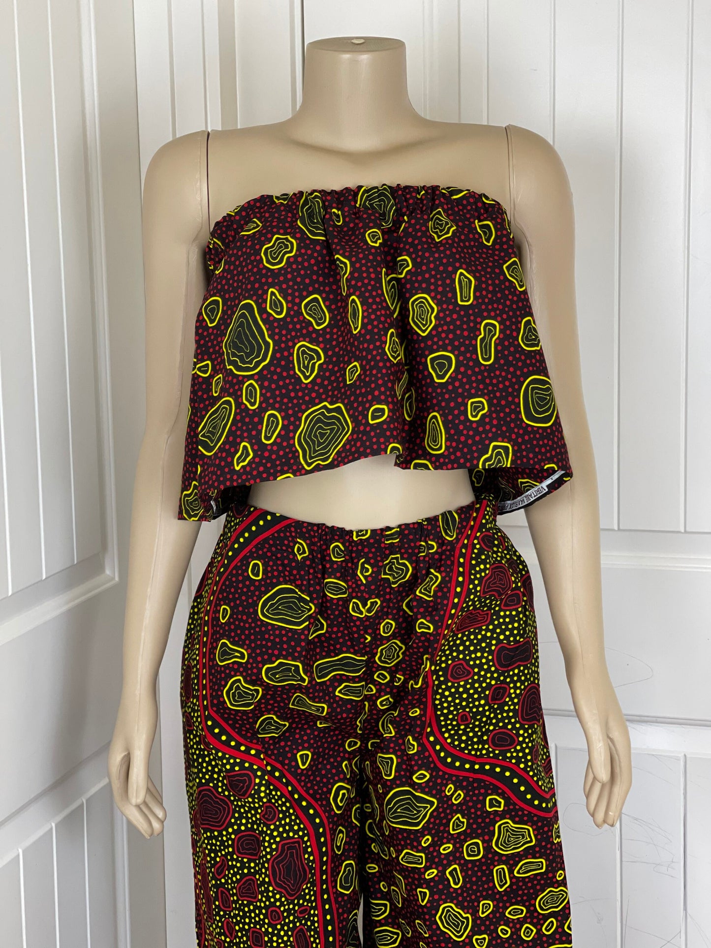 African print maxi pant with matching cropped top, Ankara pant set,African maxi pants,cropped Top&pant set,Wide bottom pants/Palazzo/TK69
