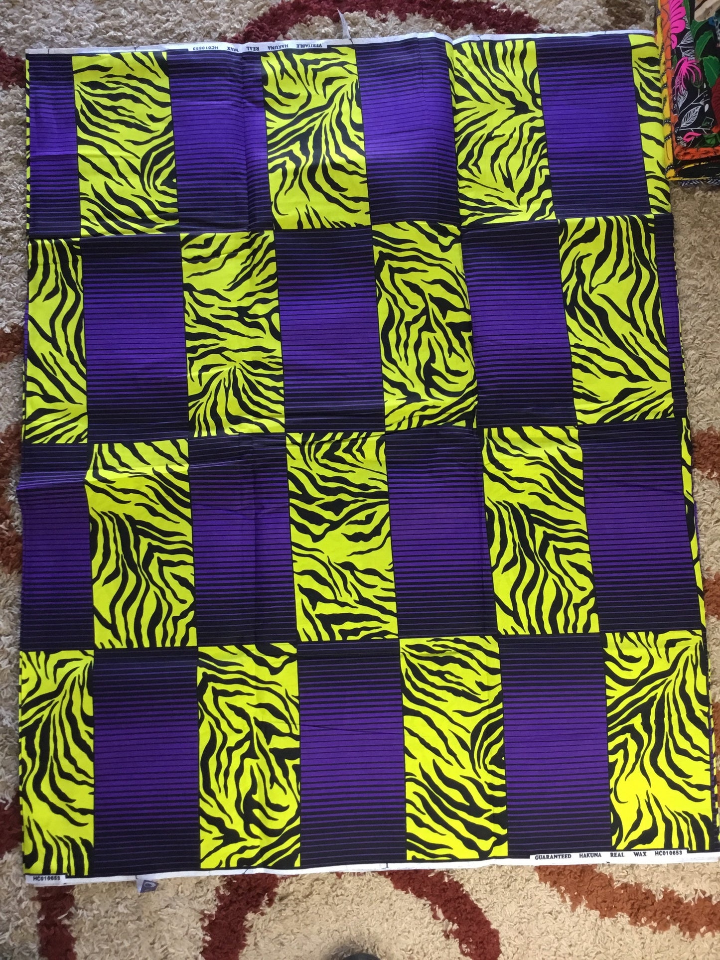 African Fabric/African prints/ Ankara fabric/wax print/Yellow and brown fabric/ Purple and yell African fabrics/ African fabric by the/MK184