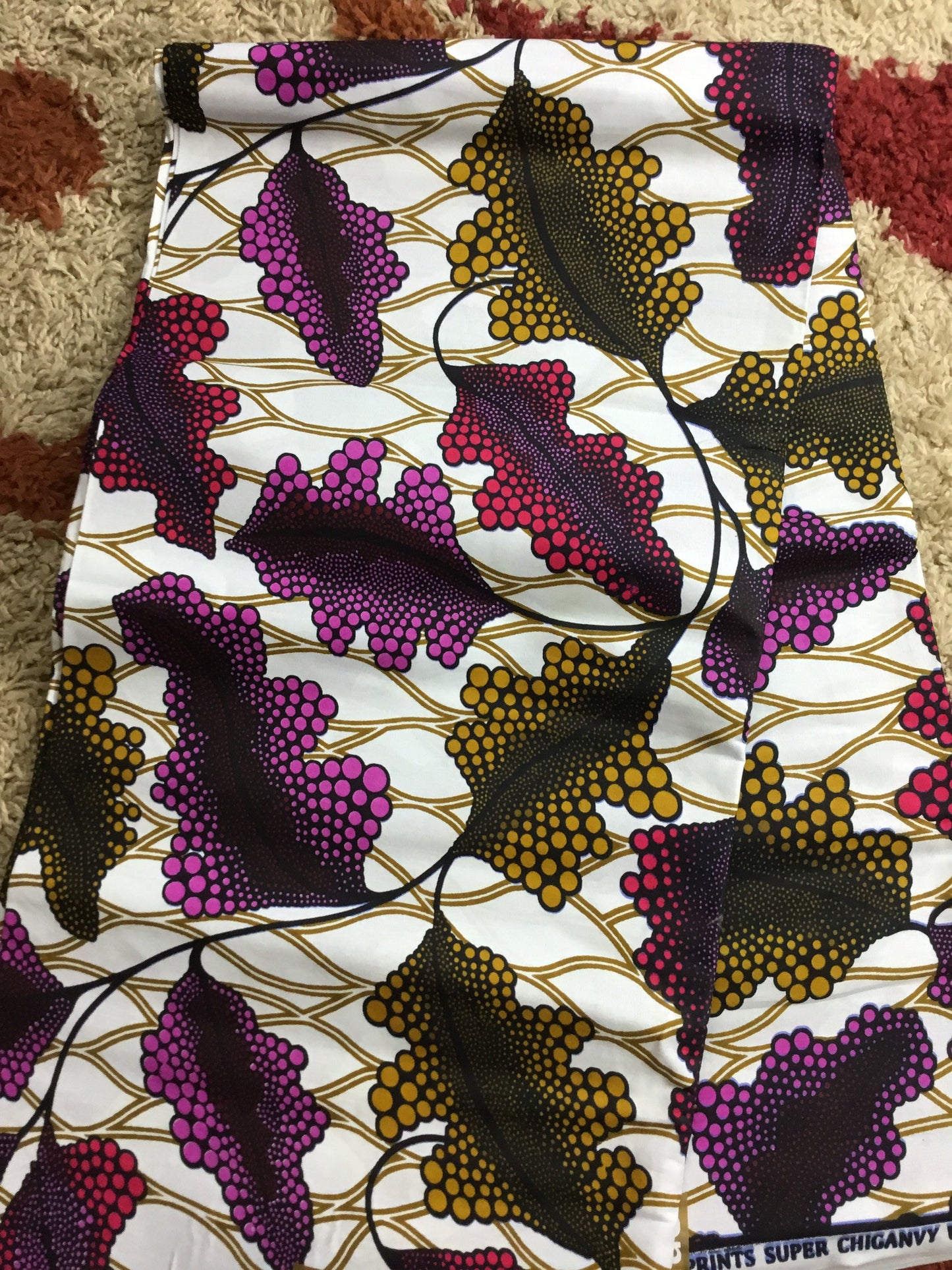 African Fabric/African prints/ Ankara fabric/ African wax/Purple African fabric/wax print fabric/ African fabric by the yard/CK55/ danshiki