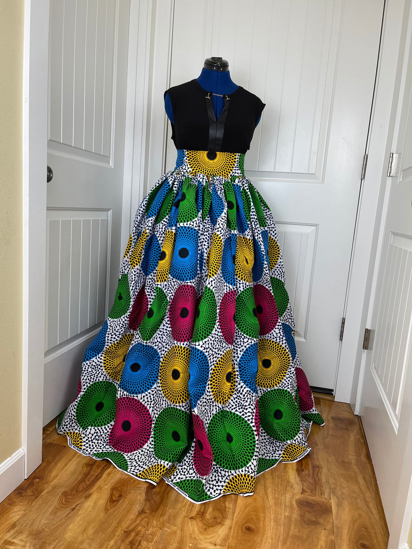 African Skirt With Pockets/Ankara Skirt/VA49