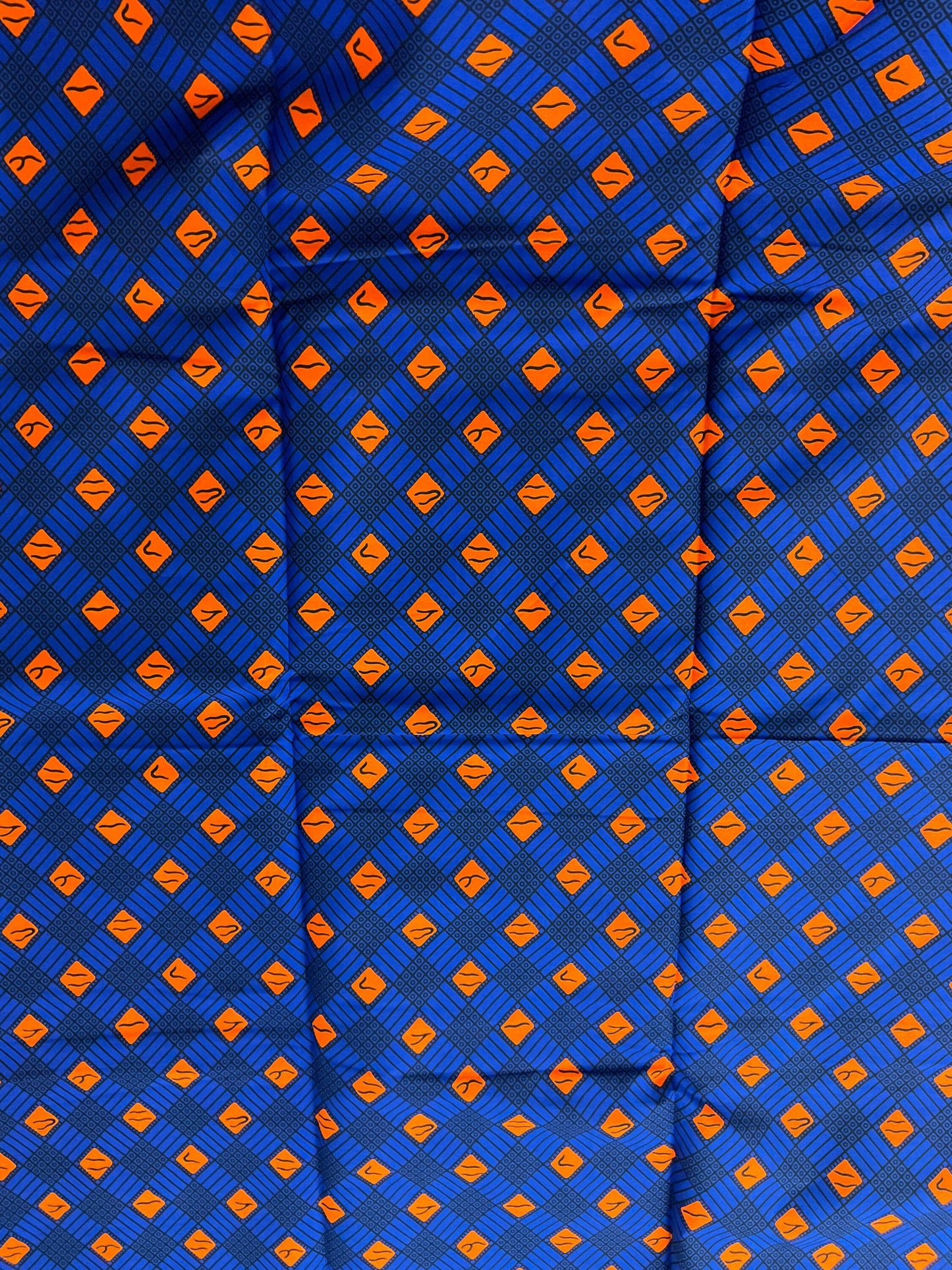 African fabric /African fabric by the yard/ African fabric for sale/Danshiki fabric/African headwrap/Blue and orange African fabric/GT5