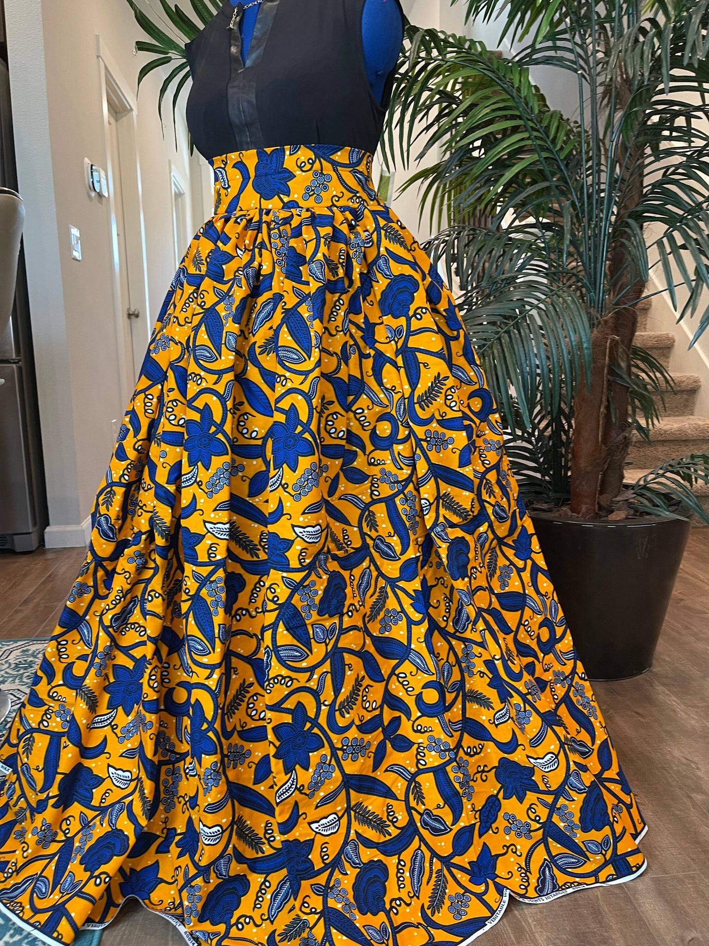 African clothing maxi skirt/ African women clothing/ Ankara maxi skirt/ African print skirt/ Ankara long skirt/ Yellow African fashion skirt