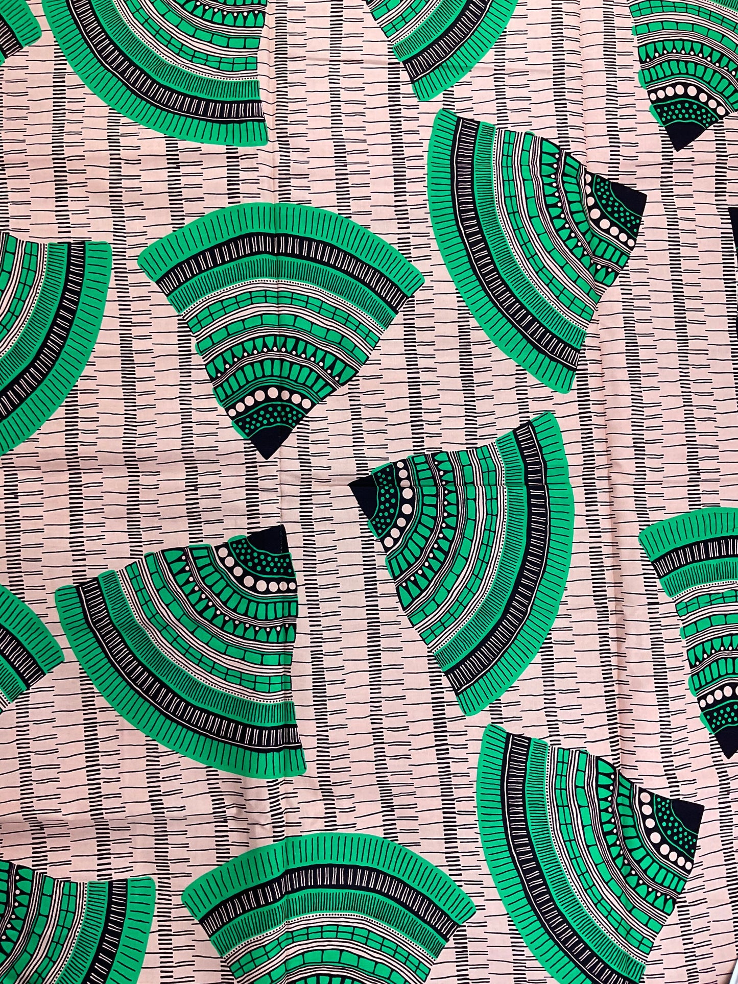 Cream and green African Fabric/African prints/ Ankara fabric/ African wax/Hollandais/ multicolor African fabricMK459