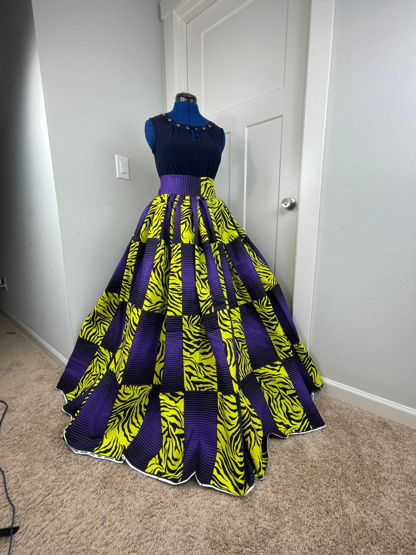 African Skirt/Ankara Skirt/Purple Skirt/VA37