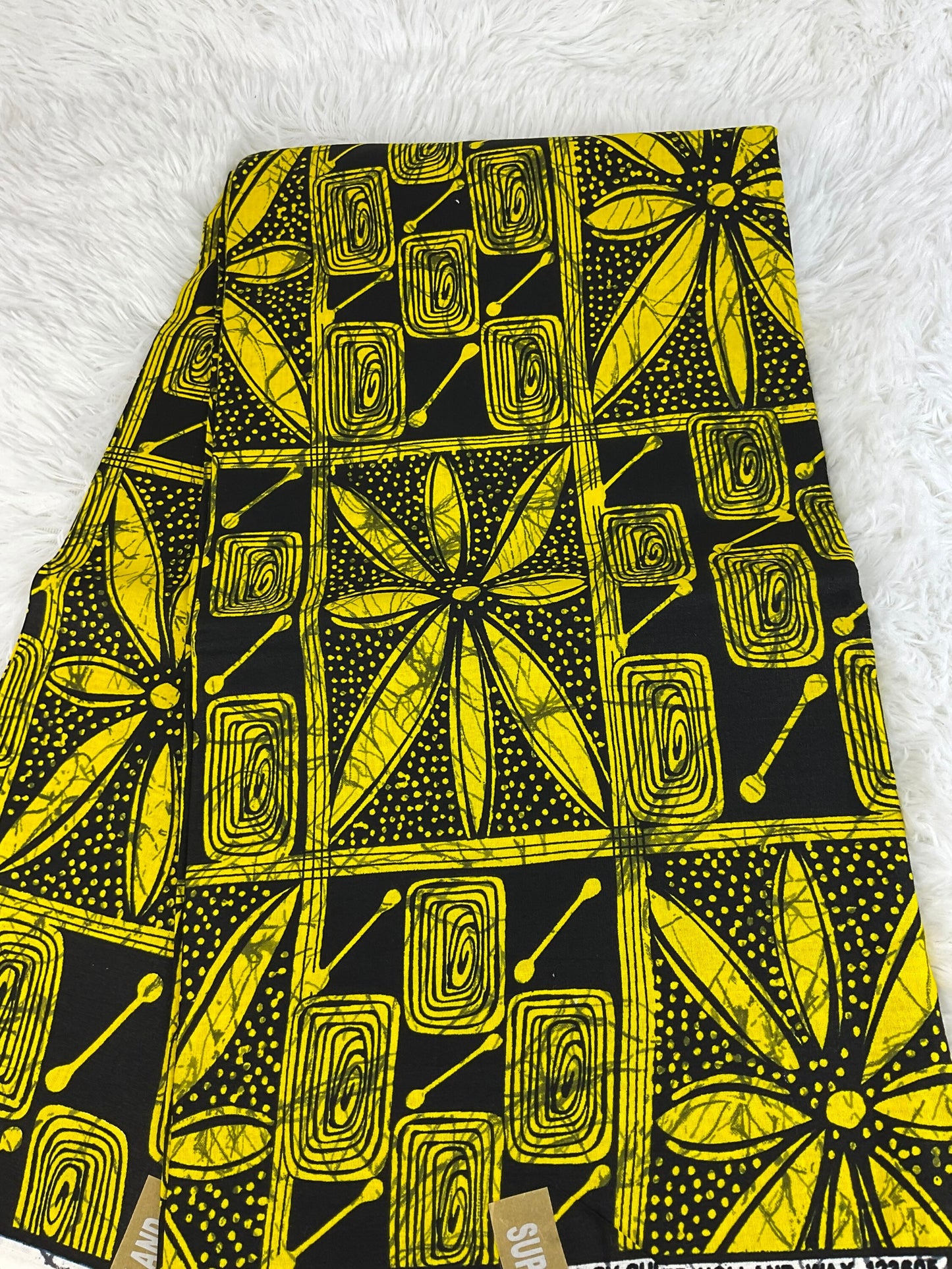 African Fabric/African prints/ Ankara fabric/ African wax/African hollandais/ African headwrap/ African fabric for craft/MK175/Ankara-Yellow