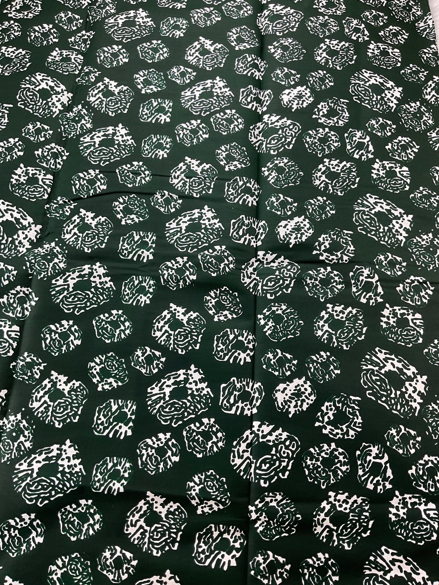African Fabric/African Print Fabric/Ankara-Green and ivory Fabric/African Art/Fabric/African Skirt/Fabric Bundle/Fabric Scraps/Wa/MK901