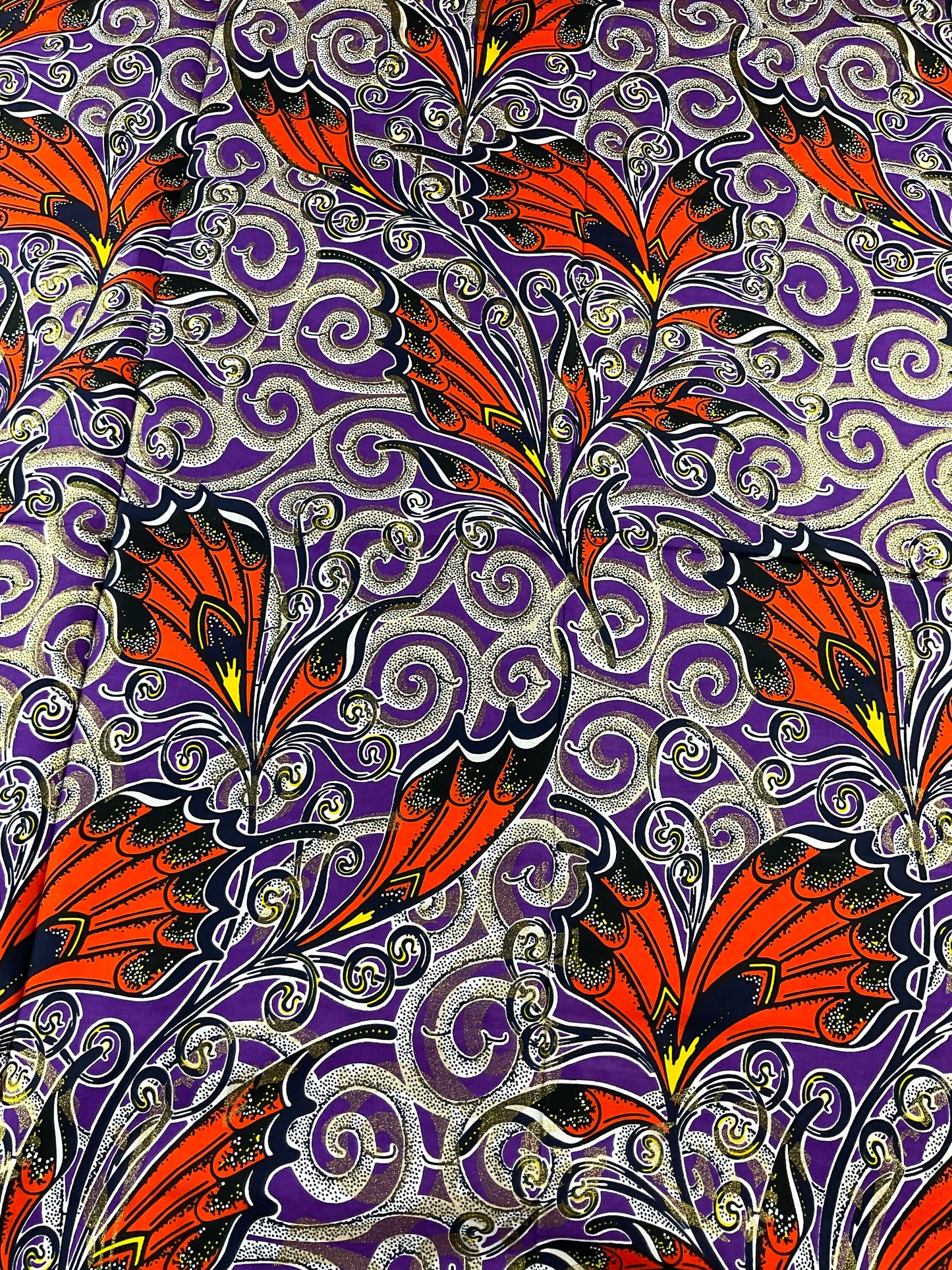 African Fabric/African prints/ Ankara fabric/African fabric 6 yards/ African fabric for crafts/African headwrap/MK700/purple Orange and Gol