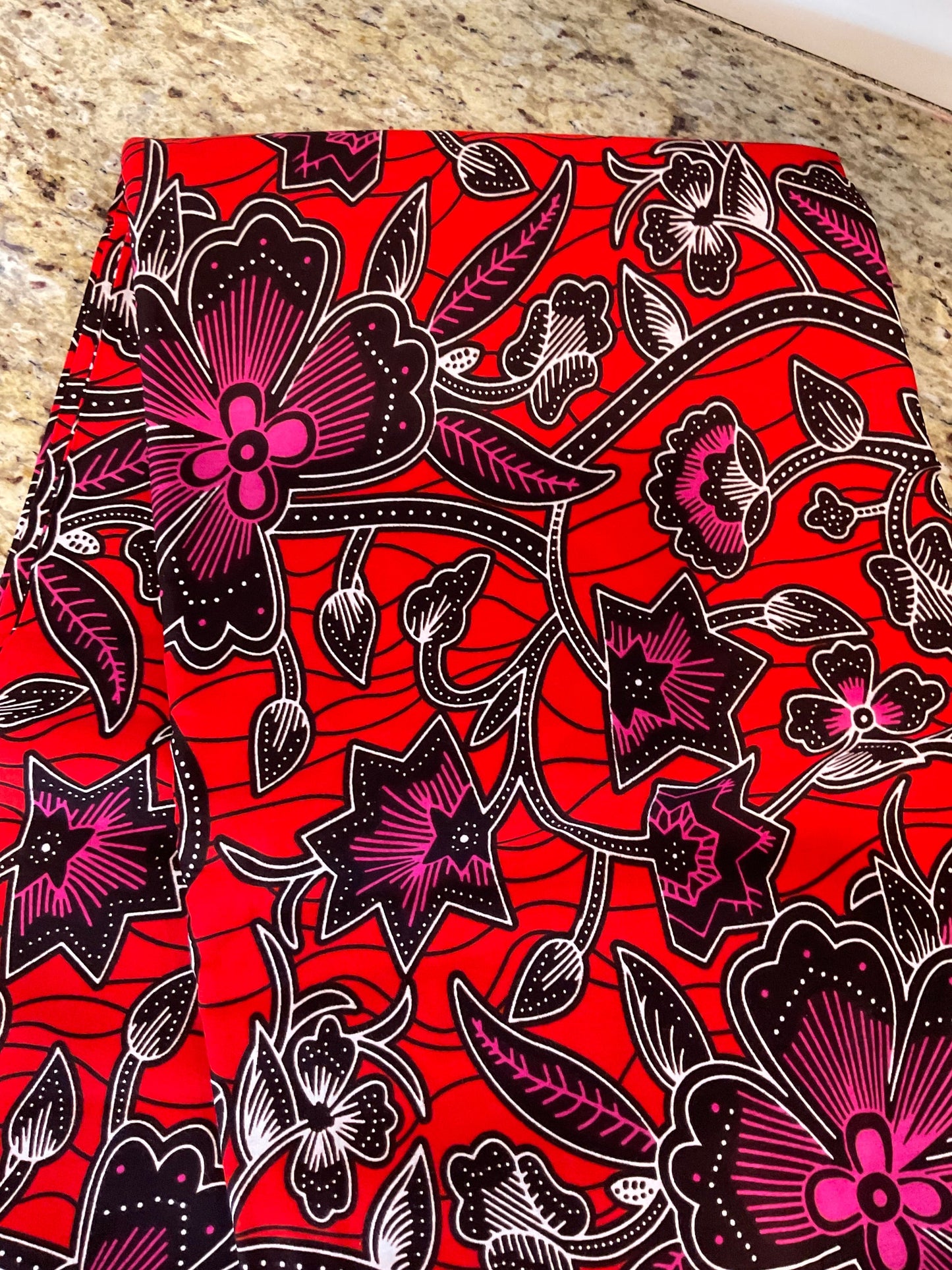 African Fabric/African prints/ Ankara fabric/ African wax/Hollandais/Red and Pink African fabric/MK436