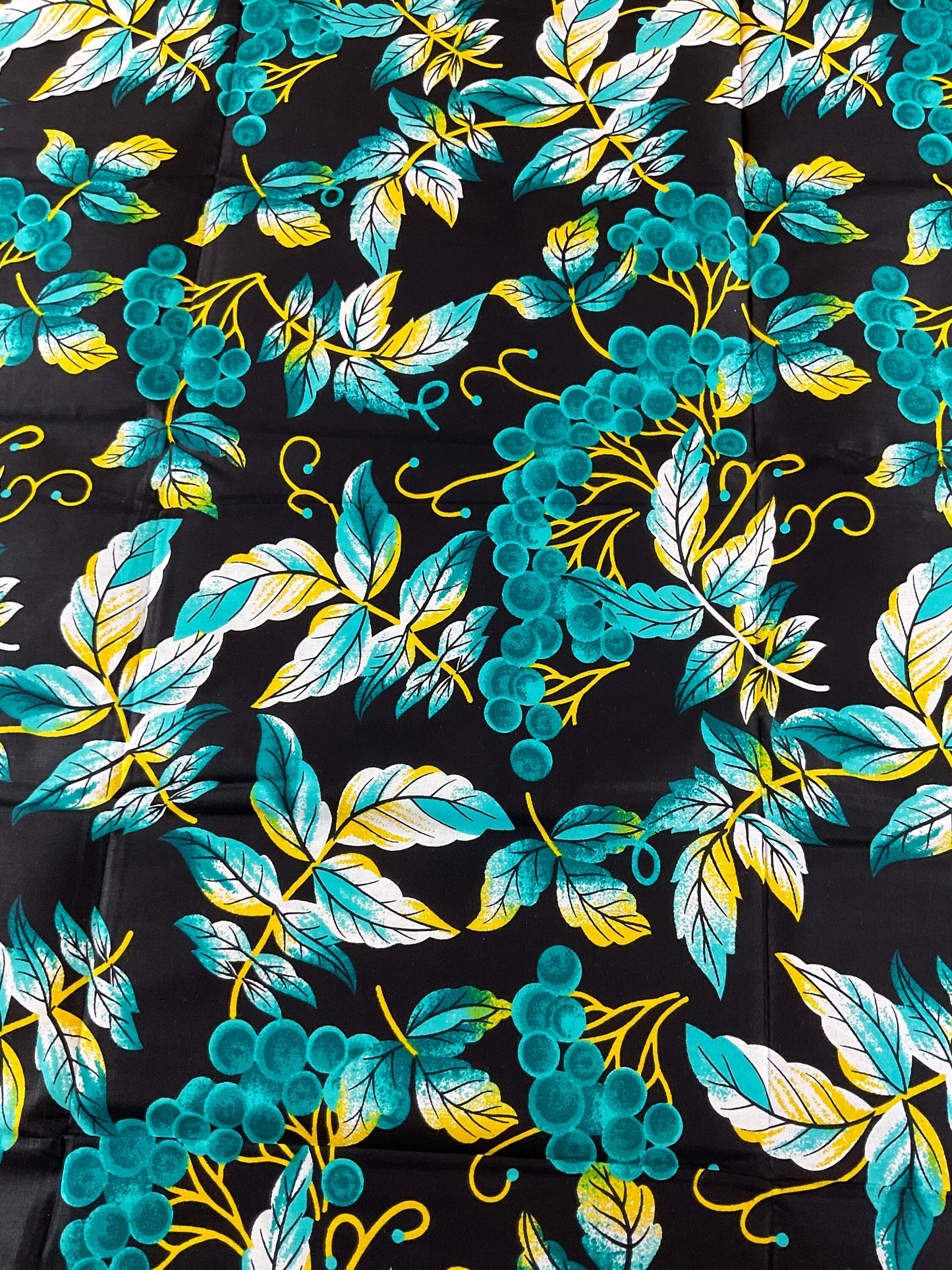 African Fabric/ African prints/Wax print/ African headwrap/ African fabric for craft/ African clothing/ MK156/Ankara-Black Teal Yellow Fabri