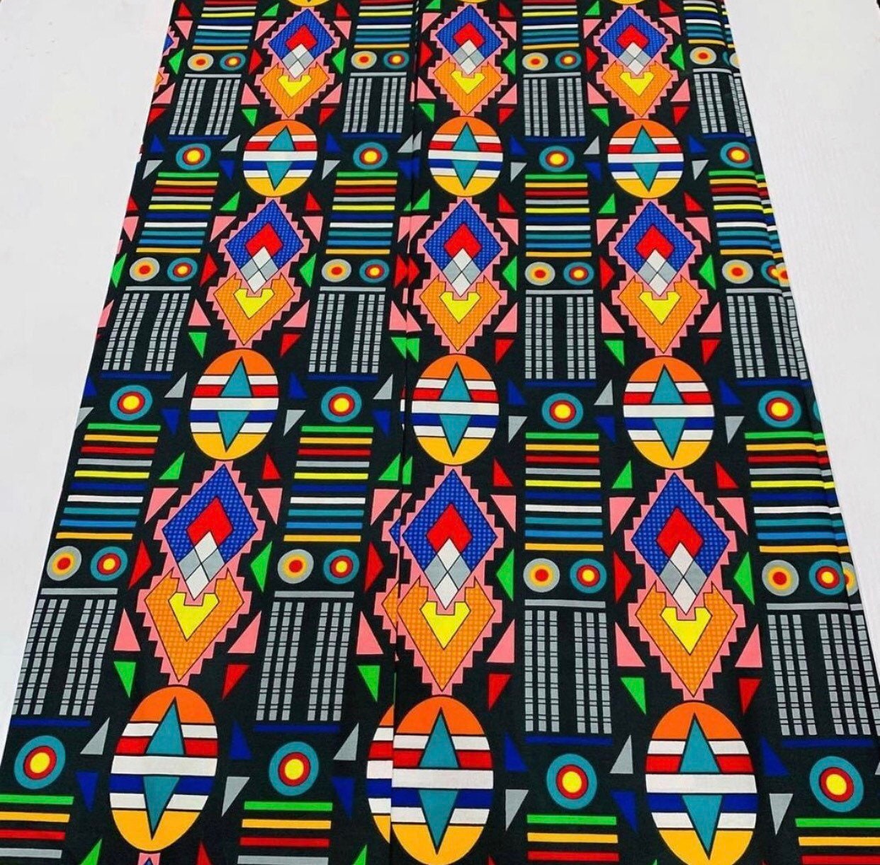 Black African Fabric/African prints/ Ankara fabric/African wax/Hollandais/ Blue and white African Kente/blue and white fabric/MK788c