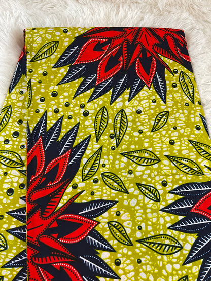 African fabric/Ankara fabric/Danshiki fabric/African print/Ankara fabric for dress/ African textile for crafts/African Print/KM57/Lemon and Orange African Fabrics