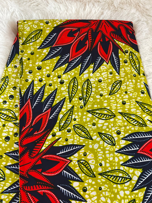 African fabric/Ankara fabric/Danshiki fabric/African print/Ankara fabric for dress/ African textile for crafts/African Print/KM57/Lemon and Orange African Fabrics