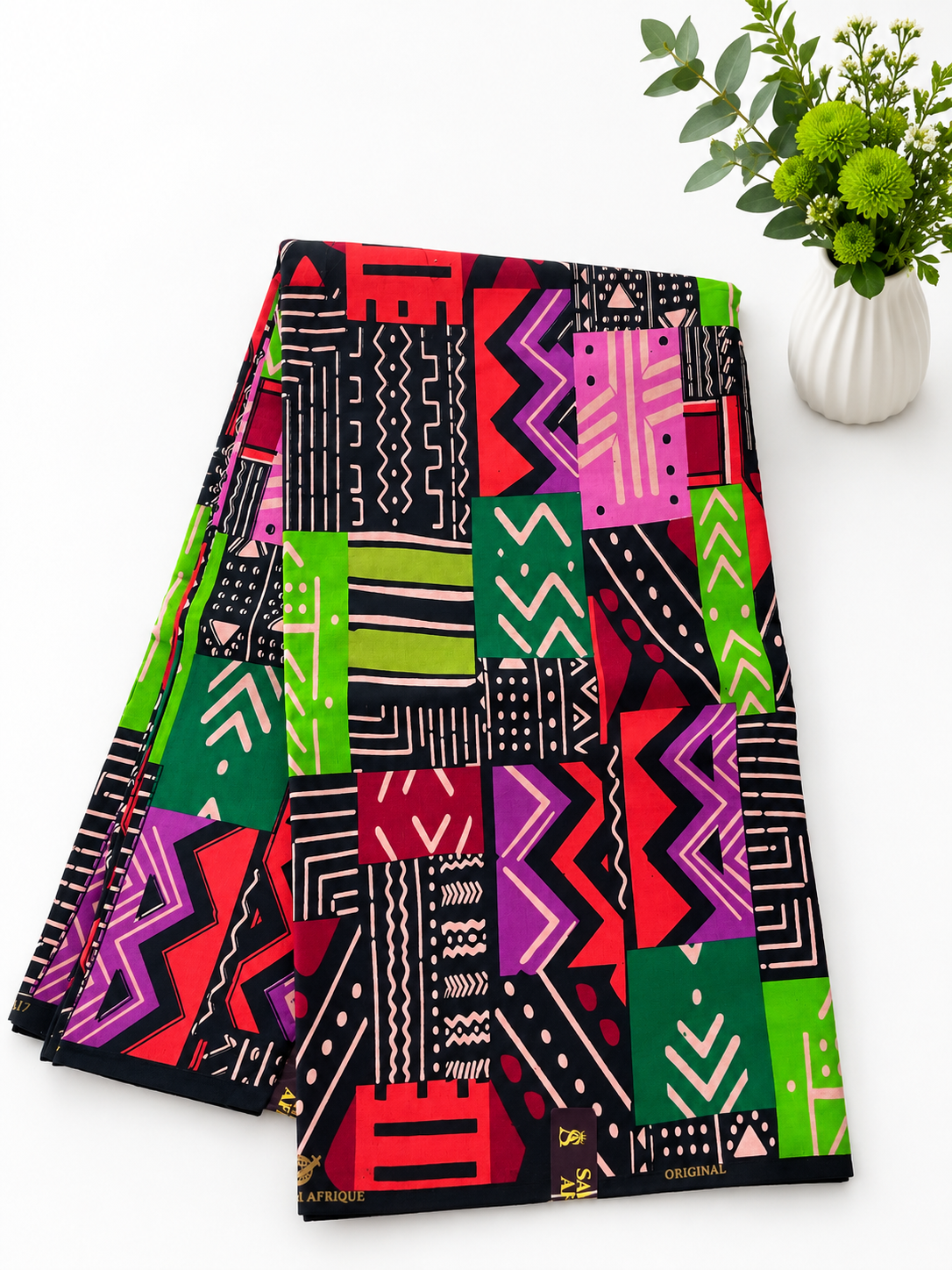 Green Pink African fabric/Ankara fabric/African Wax Print/KM699
