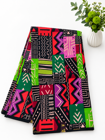 Green Pink African fabric/Ankara fabric/African Wax Print/KM699