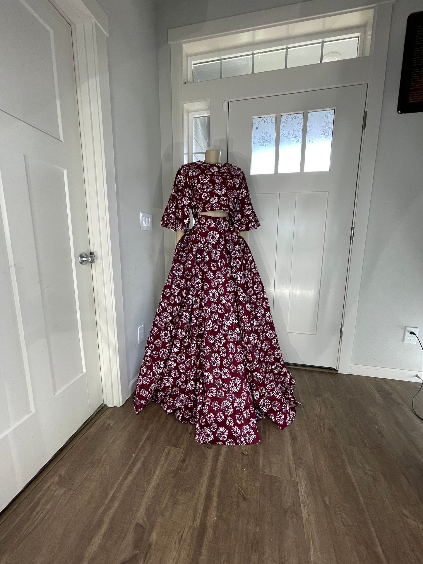 African Dress/Ankara Crop Top and Skirt/