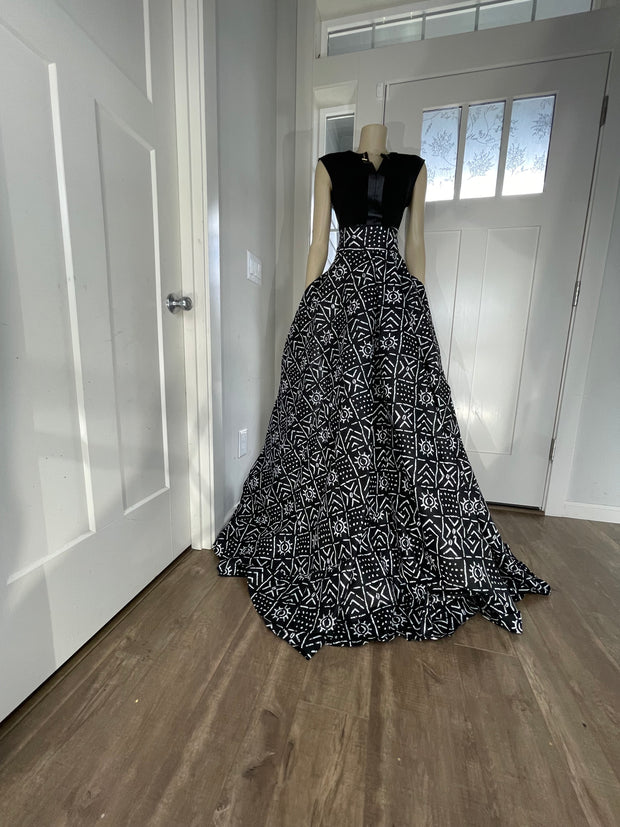Black and White African Skirt/African Clothing For Women/Ankara Skirt.QT10
