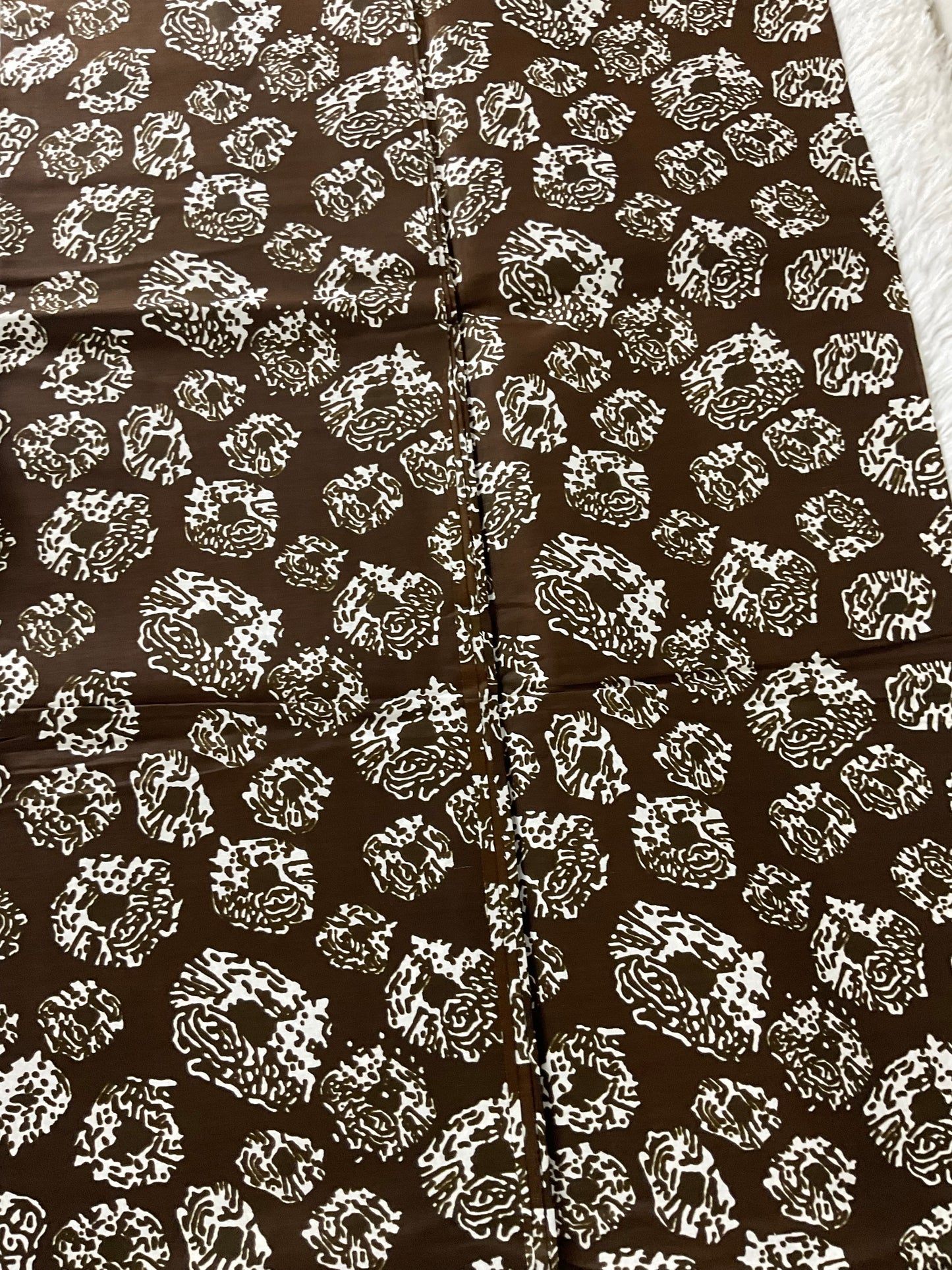 African fabric/Ankara fabric/Wax Print/Mud cloth Fabric/African Print/Kente/Brown and Cream Ankara Fabric.