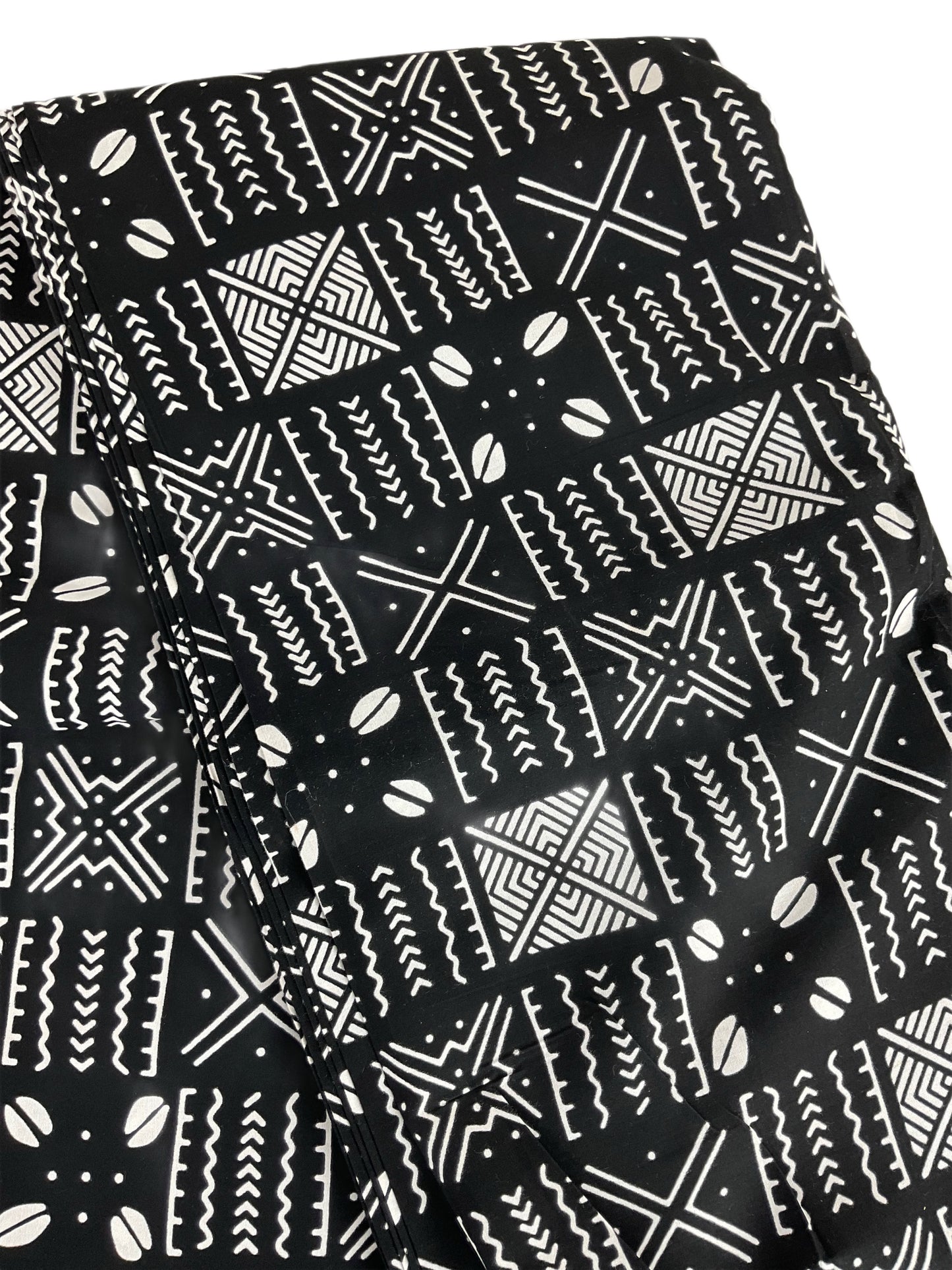 African Fabric/African Prints/Ankara Fabric/Black and White Fabric/African Wax/CK45
