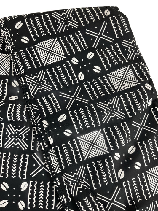 African Fabric/African Prints/Ankara Fabric/Black and White Fabric/African Wax/CK45
