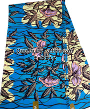 African Fabric/Ankara-Blue Pink Cream Color/African Clothing /KM10