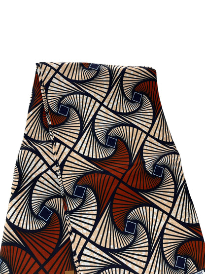 African fabric/Ankara fabric/Ankara fabric/KM109/African Print/African Wax/Brown and White Ankara