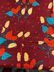 African fabric/Ankara fabric/ Danshiki/Danshiki fabric/African print/Ankara fabric for dress/ African textile for crafts/African print for sewing/KM10/Orange African Fabric