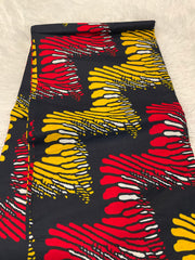 Ankara fabric/African fabric/Ankara fabric/Danshiki fabric/African print/Ankara fabric for dress/ African textile for crafts/Black Red Yellow African Fabric