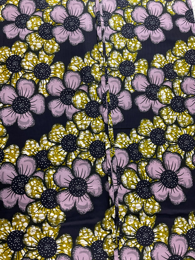 African fabric/Ankara fabric/ Danshiki/Danshiki fabric/African print/Ankara fabric for dress/ African textile for crafts/African print for sewing/KM34/Brown and pink Ankara Fabric