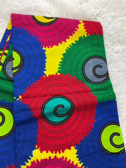 African fabric/Ankara fabric/Ankara fabric/KM109/African Print/African Wax/Blue and White Ankara