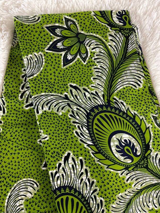 African fabric/ Danshiki/Danshiki fabric/African print/Ankara fabric for dress/ African textile for crafts/African print for sewing/KM36/Green ankara fabric