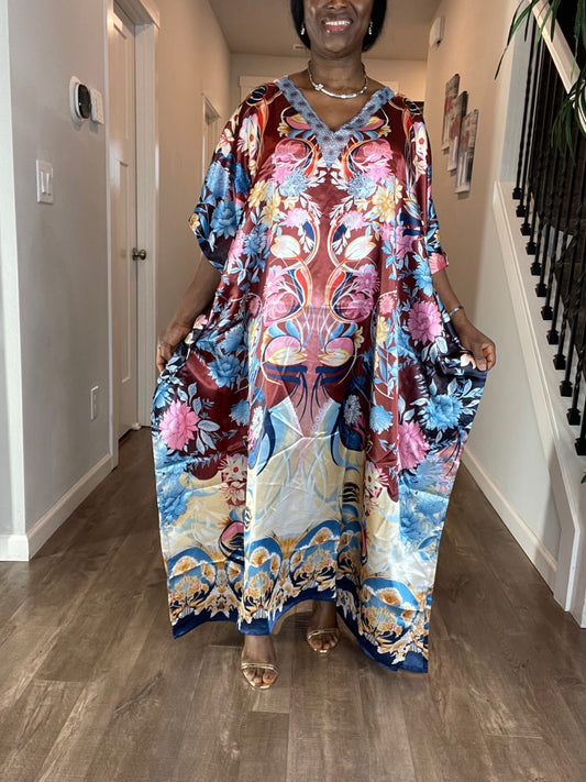 Silk Dress For Women/Plus Size Dress/Resort Wear/