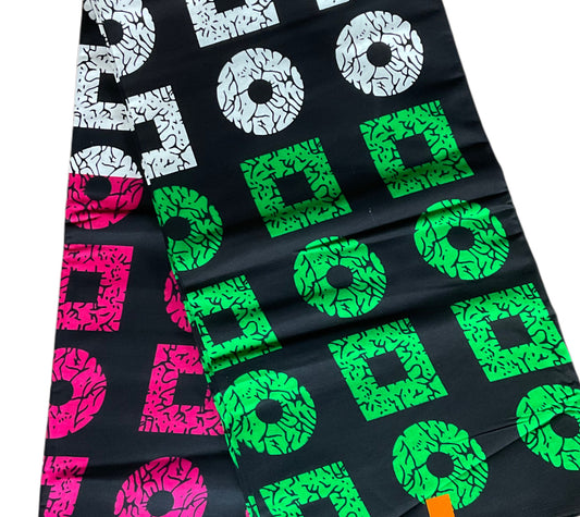 African fabric/Ankara fabric/ Danshiki/Danshiki fabric/African print/Ankara fabric for dress/ African textile for crafts/African Print/KM57/Black Pink Green African Fabrics