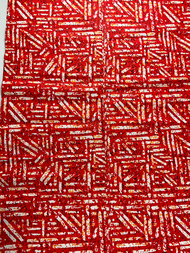 African Fabric/African prints/ Ankara fabric/ African wax/Hollandais/ Red and white african fabric/African fabric by the yard/MK202