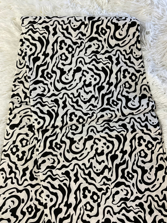 African fabric/Ankara fabric/ Danshiki/Danshiki fabric/African print/Ankara fabric for dress/ African textile for crafts/African Print/KM57/White and Black African Fabrics